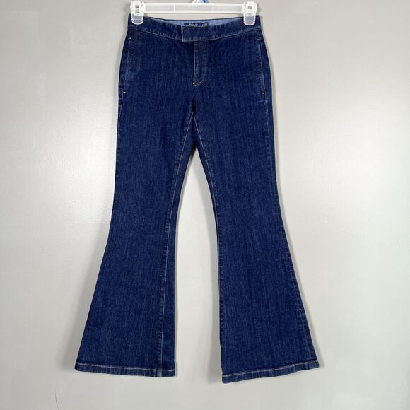 Polo Ralph Lauren Mid Rise Flare Jeans 2 Trouser Y2K Elevated Old Money Timeless - Picture 1 of 9